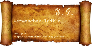 Wermescher Irén névjegykártya